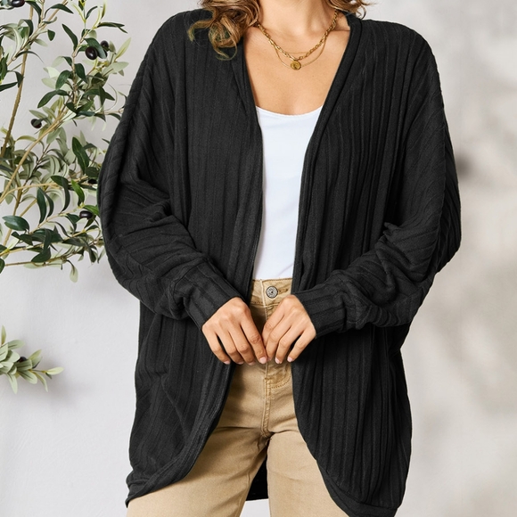 Ribbed Haven Cardigan - Black - Picture 10 of 10